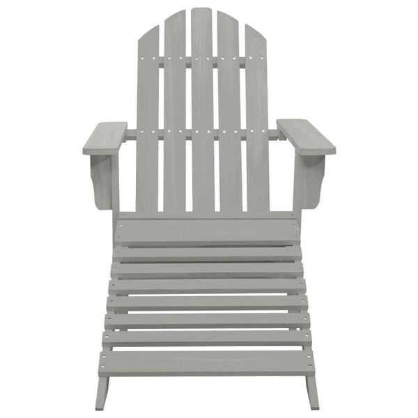 vidaXL Garden Chair Grey Hardwood Large Durable Garden Chair