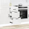 vidaXL Kitchen Base Cabinet High Gloss White Engineered Wood