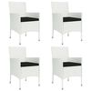 vidaXL Patio Dining Set Set of 4 White, Black