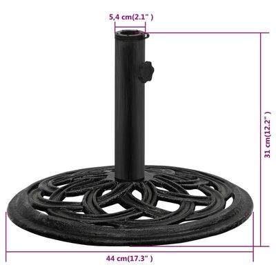 vidaXL Umbrella Base Black 17.3"x17.3"x12.2" Cast Iron
