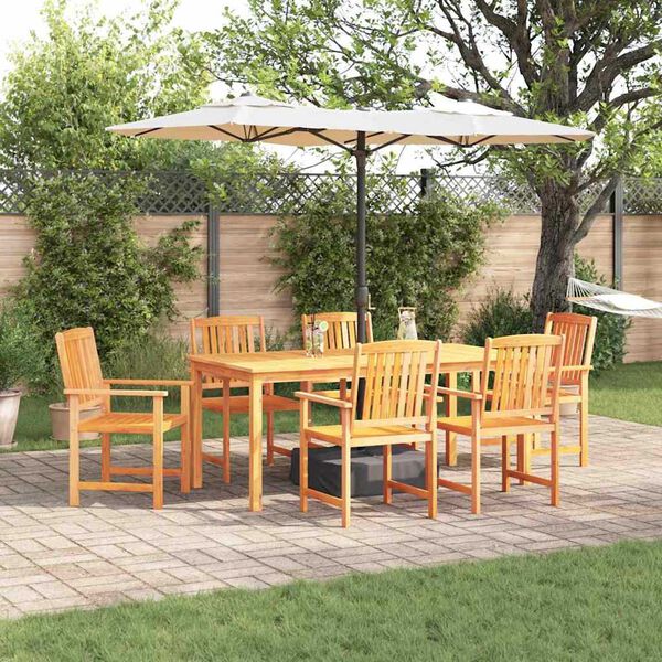 vidaXL Garden Dining Set 7 pcs Brown Solid Acacia Wood