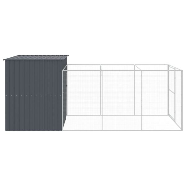 vidaXL Dog House Anthracite Galvanized Steel Tough Dog House