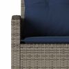 vidaXL Couch Sofa Grey PE Rattan, Powder-Coated Steel, Polyester Large