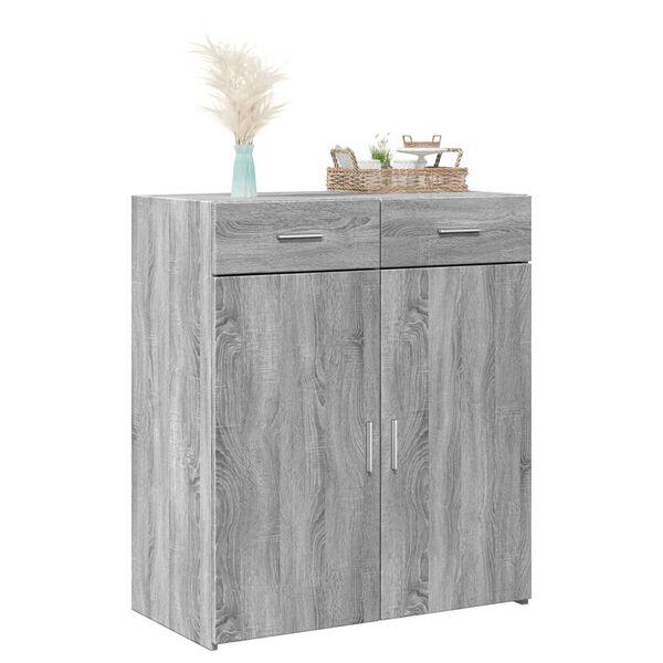 vidaXL Sideboard Gray Sonoma 31.5"x16.7"x36.6" Engineered Wood