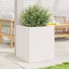 vidaXL Garden Planter White Solid Pinewood Medium Garden Planter