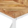 vidaXL Dining Table Natural wood finish, White legs
