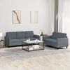 vidaXL Sofa Set Dark grey Velvet (100% polyester), metal, textilene, plywood