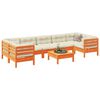 vidaXL Garden Sofa Set Wax brown and cream