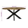 vidaXL Dining Table Black oak 160 x 160 x 76 cm solid acacia wood