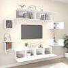 vidaXL TV Cabinet Set Set of 8 White Engineered Wood Standard