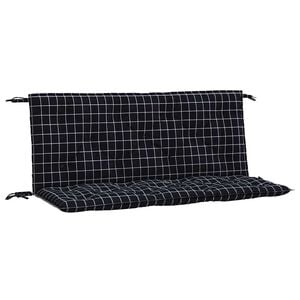 vidaXL Garden Bench Cushion Set of 2 Black and white check Oxford fabric