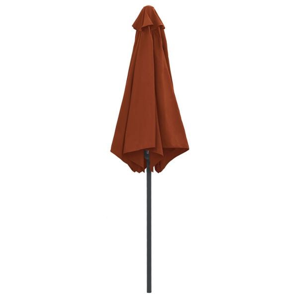 vidaXL Garden Parasol Terracotta Polyester, Aluminum Large Collapsible