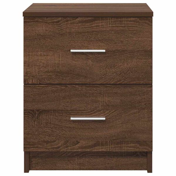 vidaXL Bedside Cabinet Set of 2 Brown Oak Engineered wood