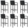 vidaXL Garden Bar Set Black Solid acacia wood 7 piece set Footrest