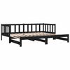 vidaXL Day Bed Black Solid pine wood Single 35.4 x 78.7 in