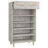 vidaXL Shoe Cabinet Concrete Grey 23.6x13.8x41.3" Engineered Wood
