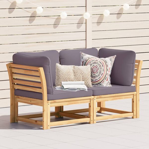 vidaXL Garden Lounge Set Dark grey, Natural wood