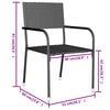 vidaXL Garden Dining Set Black PE Rattan Small Stackable
