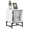 vidaXL Bedside Cabinet White Engineered wood, Glass, Steel