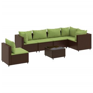 vidaXL Patio Lounge Set Brown, Green