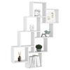 vidaXL Wall Shelf White Engineered wood Short, tall Wall mounting