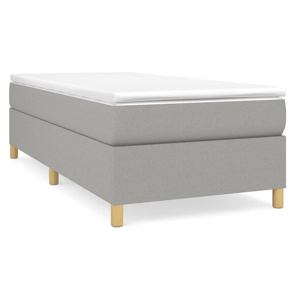 vidaXL Bed Frame Light Grey 100% polyester, plywood, engineered wood