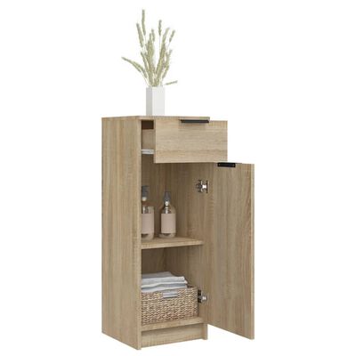 vidaXL Bathroom Cabinet Sonoma Oak 12.6"x13.4"x35.4" Engineered Wood