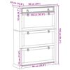 vidaXL Shoe Cabinet Honey Solid Pine Wood, Engineered Wood, Metal Large