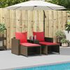 vidaXL 5 Piece Patio Sofa Set with Cushions Stackable Brown Poly Rattan
