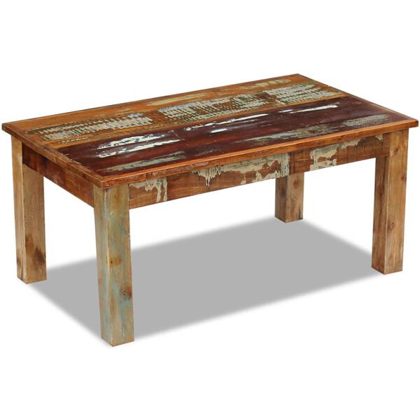 vidaXL Coffee Table Multicolor Reclaimed wood 39.4 x 23.6 x 17.7 in