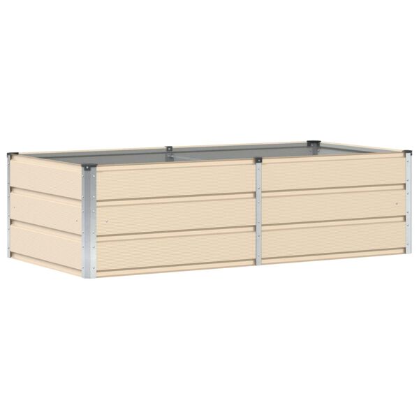 vidaXL Planter Ivory 62.99 x 31.50 x 17.72 in Steel