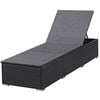 vidaXL Sunlounger Black and cream white PE rattan and powder-coated steel