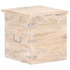 vidaXL Chest White Solid acacia wood with iron 15.7 in Chest Square