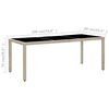 vidaXL Outdoor Dining Set Beige, Cream White