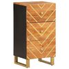 vidaXL Side Cabinet Brown and Black Solid Mango Wood, MDF, Iron