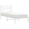vidaXL Bed Frame White Powder-coated steel Twin Bed Frame Rectangular