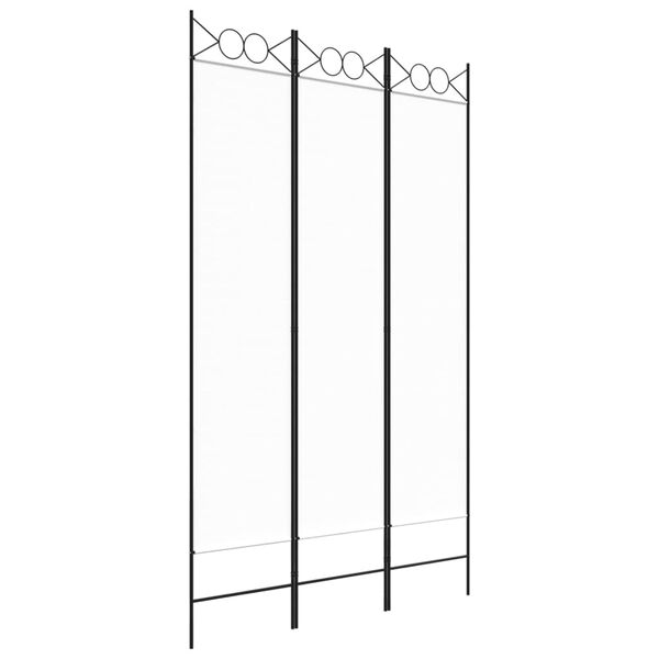 vidaXL 3-Panel Room Divider White 47.2"x78.7" Fabric