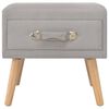 vidaXL Bedside Cabinet Grey Fabric and Solid Pine Wood 15.7x13.8x15.7 in