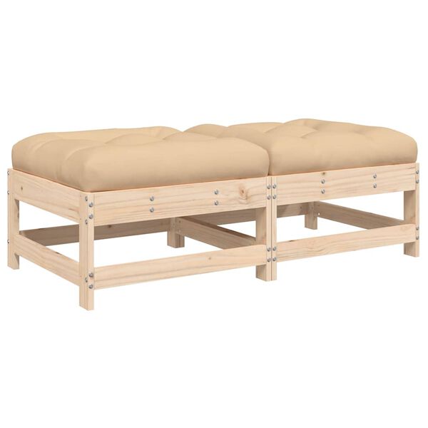 vidaXL Garden Footstool Pine wood Solid pine wood Medium Modular