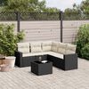 vidaXL Garden Sofa Set Black and Cream
