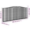 vidaXL Arched Gabion Baskets 9 pcs 157.5x11.8x160/180" Galvanised Iron