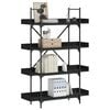 vidaXL Bookcase Black Engineered wood, Metal Bookcase Rectangular
