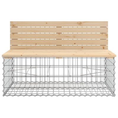 vidaXL Patio Bench with Gabion Basket Solid Wood Pine