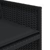vidaXL Patio Dining Set Set of 4 Black PE Rattan 4-Seater Collapsible