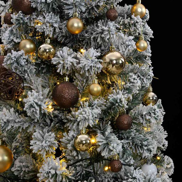 vidaXL Artificial Hinged Christmas Tree 300 LEDs & Ball Set 82.7"