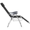 vidaXL Camping Chair Set of 2 Black Textilene Adjustable Footrests