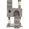 vidaXL Cat Tree Grey Particle board, plush, sisal rope 5.6 ft tall