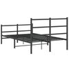 vidaXL Bed Frame Black Powder-Coated Steel Double Bed Frame