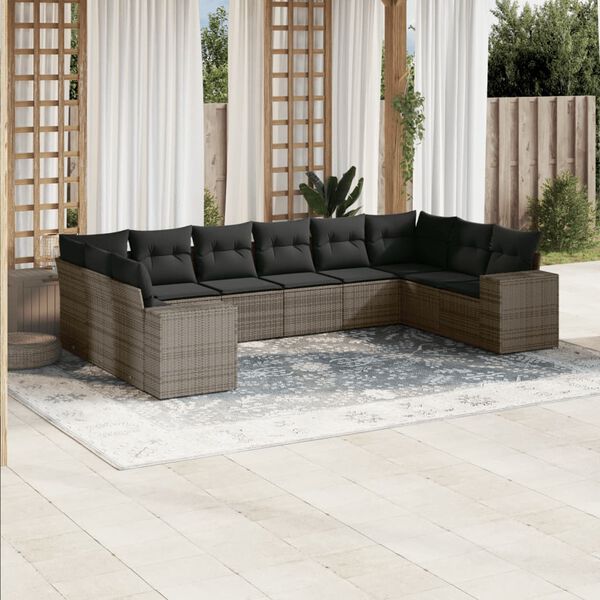 vidaXL Garden Sofa Set Grey