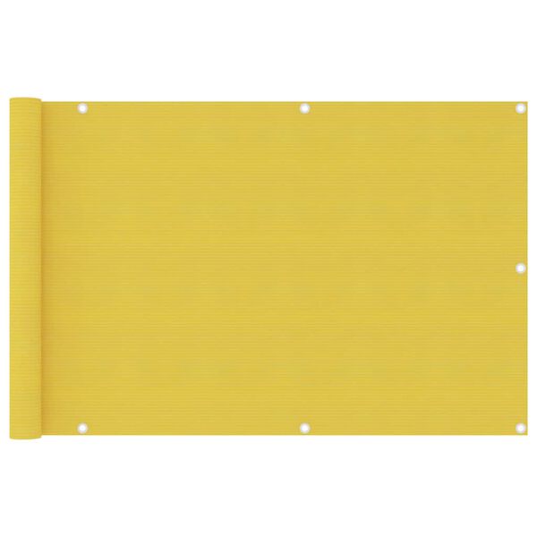 vidaXL Balcony Screen Yellow 35.4x157.5" HDPE